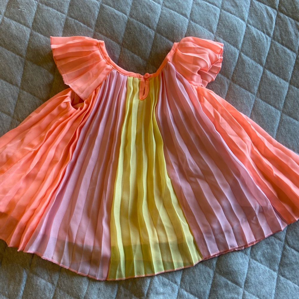 Children’s Place pleated spring pastel colored dress size 6-9 months